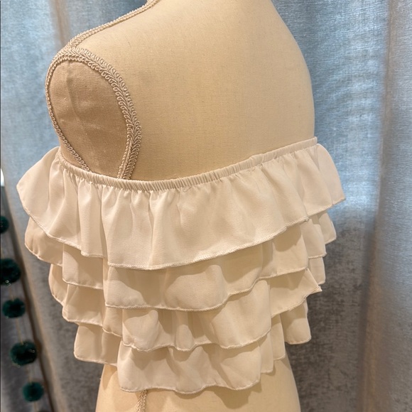 White Ruffled Off-Shoulder Top - Picture 4 of 5